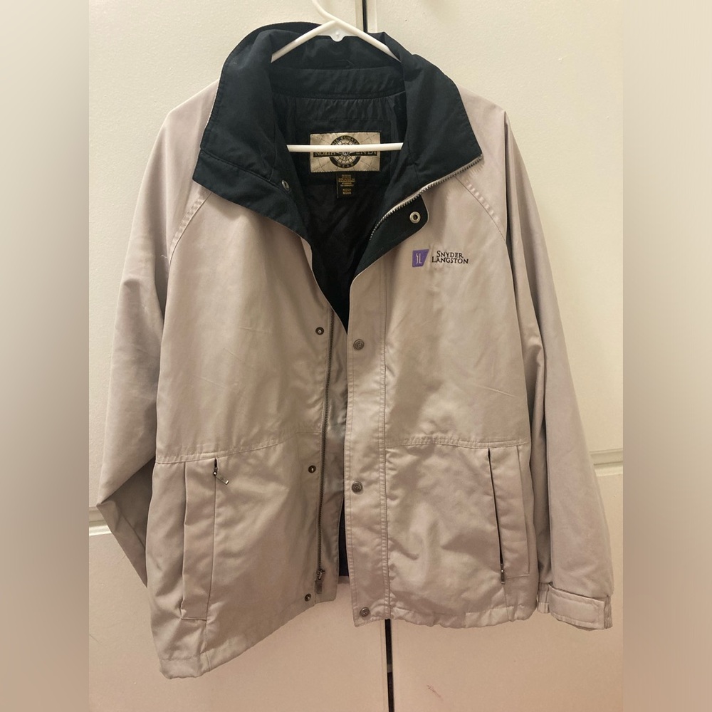 North End  Windbreaker Jacket Mens Size Medium Nylon EZEM System Beige
